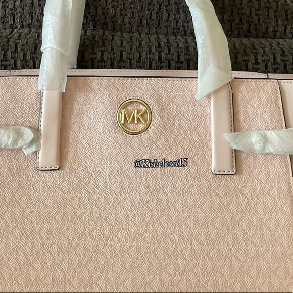 FINAL PRICE‼️ NWT Michael Kors Carmen Large NS Tote Dark Powder Blush - Picture 3 of 17